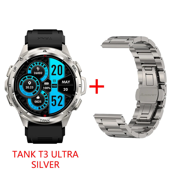 2024 NEW KOSPET TANK T3 Ultra GPS Smart Watches For Men Smartwatch Women Waterproof Electronic Fitness Digital Bluetooth Watches - Vogue Vista UK