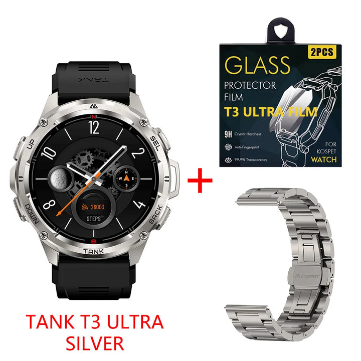 2024 NEW KOSPET TANK T3 Ultra GPS Smart Watches For Men Smartwatch Women Waterproof Electronic Fitness Digital Bluetooth Watches - Vogue Vista UK