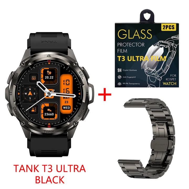 2024 NEW KOSPET TANK T3 Ultra GPS Smart Watches For Men Smartwatch Women Waterproof Electronic Fitness Digital Bluetooth Watches - Vogue Vista UK