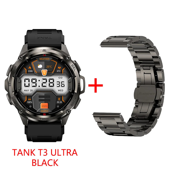 2024 NEW KOSPET TANK T3 Ultra GPS Smart Watches For Men Smartwatch Women Waterproof Electronic Fitness Digital Bluetooth Watches - Vogue Vista UK