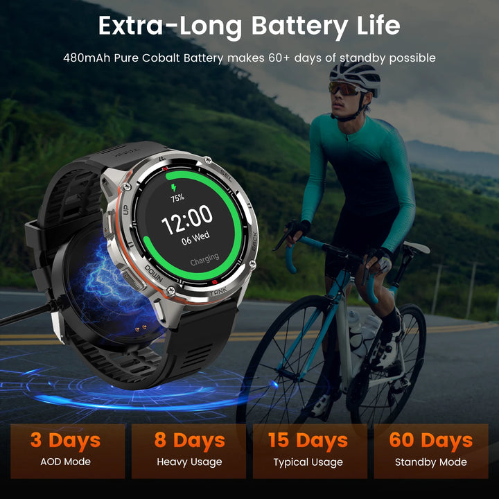2024 NEW KOSPET TANK T3 Ultra GPS Smart Watches For Men Smartwatch Women Waterproof Electronic Fitness Digital Bluetooth Watches - Vogue Vista UK