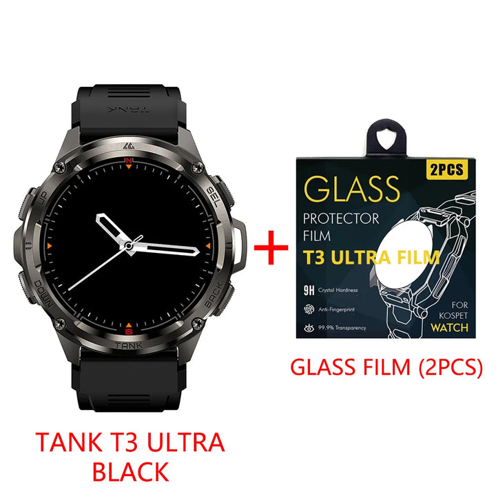 2024 NEW KOSPET TANK T3 Ultra GPS Smart Watches For Men Smartwatch Women Waterproof Electronic Fitness Digital Bluetooth Watches - Vogue Vista UK