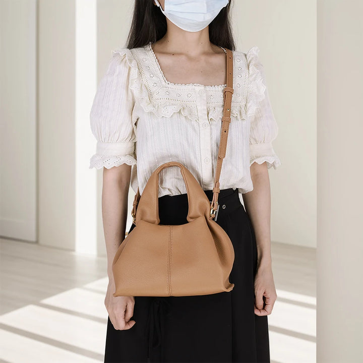 Fashion Cloud Shoulder Bag Ladies Retro Crossbody Bag Solid Color Dumpling Clutch Purse with Removable Strap Korean Tote Handbag - Vogue Vista UK