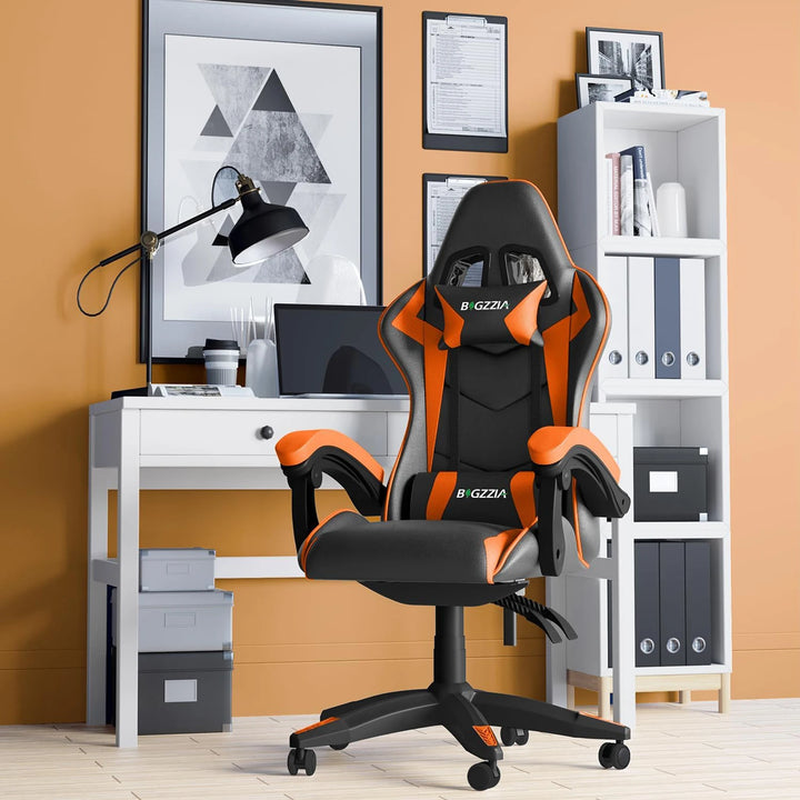 Gaming Chair Office Chair Ergonomic PU Leather Computer Desk Chair with Headrest and Lumbar Support Game Chairs Racing Chair - Vogue Vista UK
