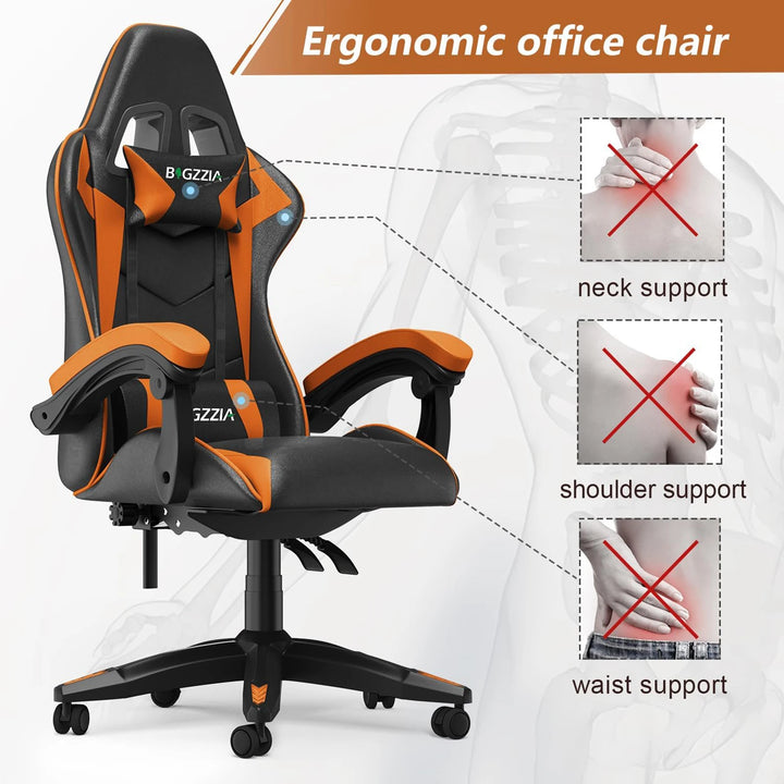 Gaming Chair Office Chair Ergonomic PU Leather Computer Desk Chair with Headrest and Lumbar Support Game Chairs Racing Chair - Vogue Vista UK