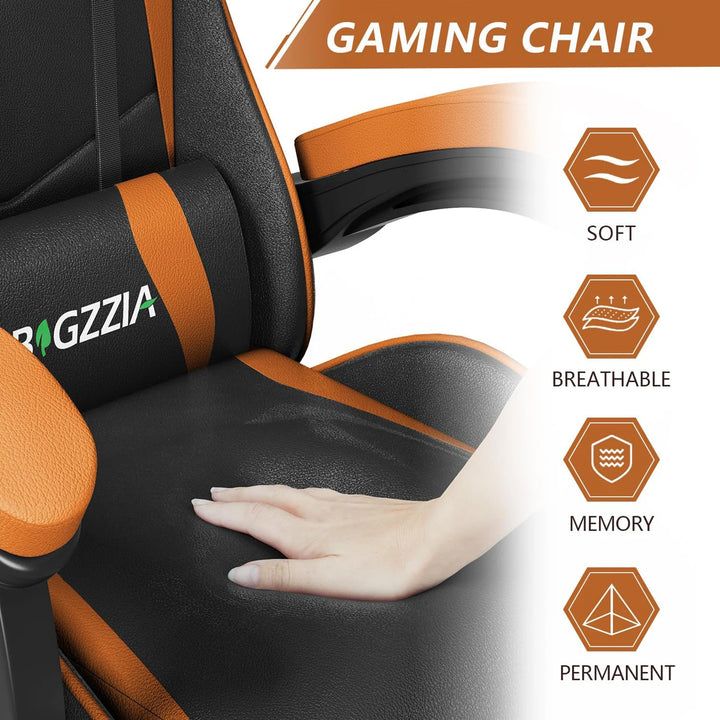 Gaming Chair Office Chair Ergonomic PU Leather Computer Desk Chair with Headrest and Lumbar Support Game Chairs Racing Chair - Vogue Vista UK