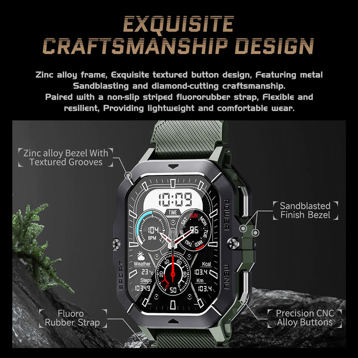 Smart Watch 1ATM Waterproof Bluetooth Voice Calling Watches Heart Rate Blood Pressure Monitor Sports Fitness Tracker Smartwatch - Vogue Vista UK
