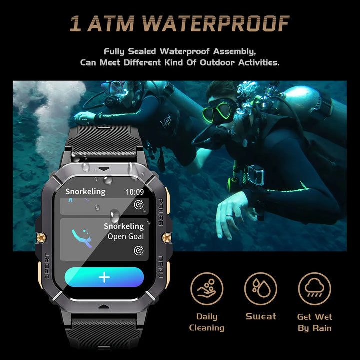 Smart Watch 1ATM Waterproof Bluetooth Voice Calling Watches Heart Rate Blood Pressure Monitor Sports Fitness Tracker Smartwatch - Vogue Vista UK