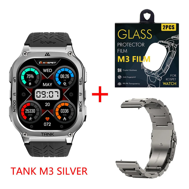 2024 Original KOSPET TANK M3 Smart Watch Men Smartwatch For Women 480mAh Digital Fitness AMOLED AOD Bluetooth Waterproof Watches - Vogue Vista UK