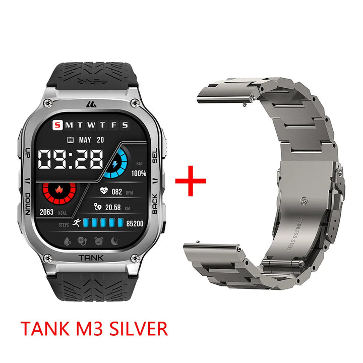 2024 Original KOSPET TANK M3 Smart Watch Men Smartwatch For Women 480mAh Digital Fitness AMOLED AOD Bluetooth Waterproof Watches - Vogue Vista UK