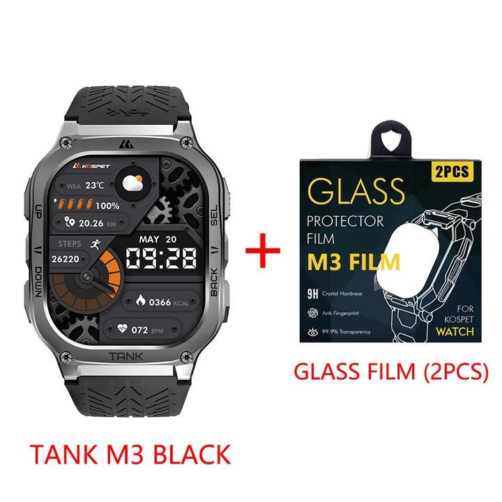 2024 Original KOSPET TANK M3 Smart Watch Men Smartwatch For Women 480mAh Digital Fitness AMOLED AOD Bluetooth Waterproof Watches - Vogue Vista UK