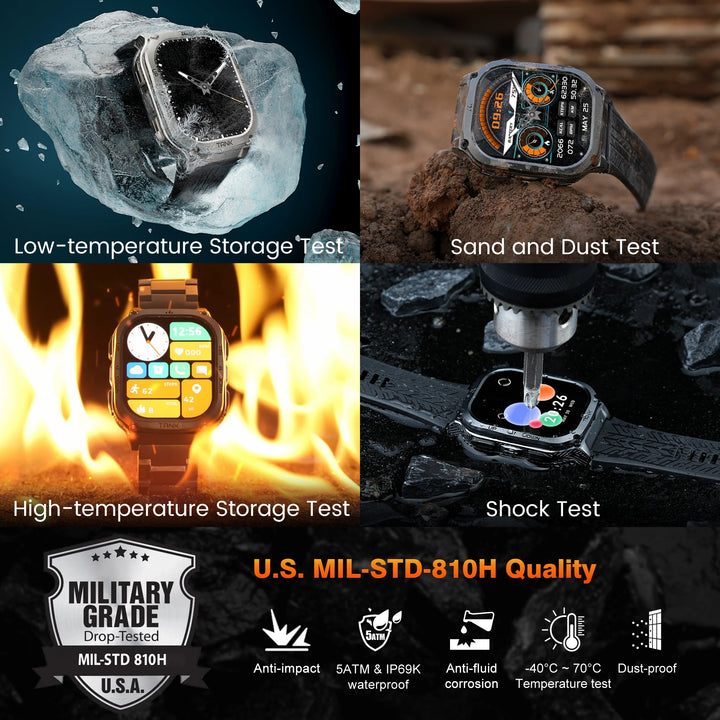 2024 Original KOSPET TANK M3 Smart Watch Men Smartwatch For Women 480mAh Digital Fitness AMOLED AOD Bluetooth Waterproof Watches - Vogue Vista UK