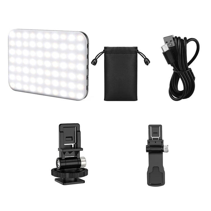60 LED Portable Selfie Light 2200mAh Rechargeable Clip Video Conference Fill Light LED Phone Light for Phone Camera Laptop iPaid - Vogue Vista UK
