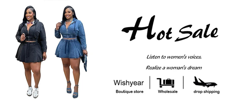 Vintage Wash Denim 2 Piece Sets Women Long Sleeve Hooded Crop Top and Pleated Skirts Suits Streetwear Matching Jeans Outfit 2025 - Vogue Vista UK