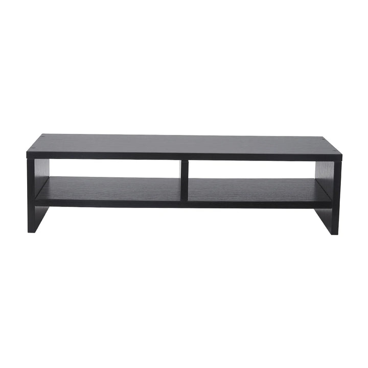 2-Tier Monitor Stand Riser with Shelf Wood Computer Stand Computer Printer Shelf for Laptop Printer PC - Vogue Vista UK