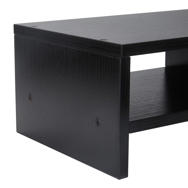 2-Tier Monitor Stand Riser with Shelf Wood Computer Stand Computer Printer Shelf for Laptop Printer PC - Vogue Vista UK