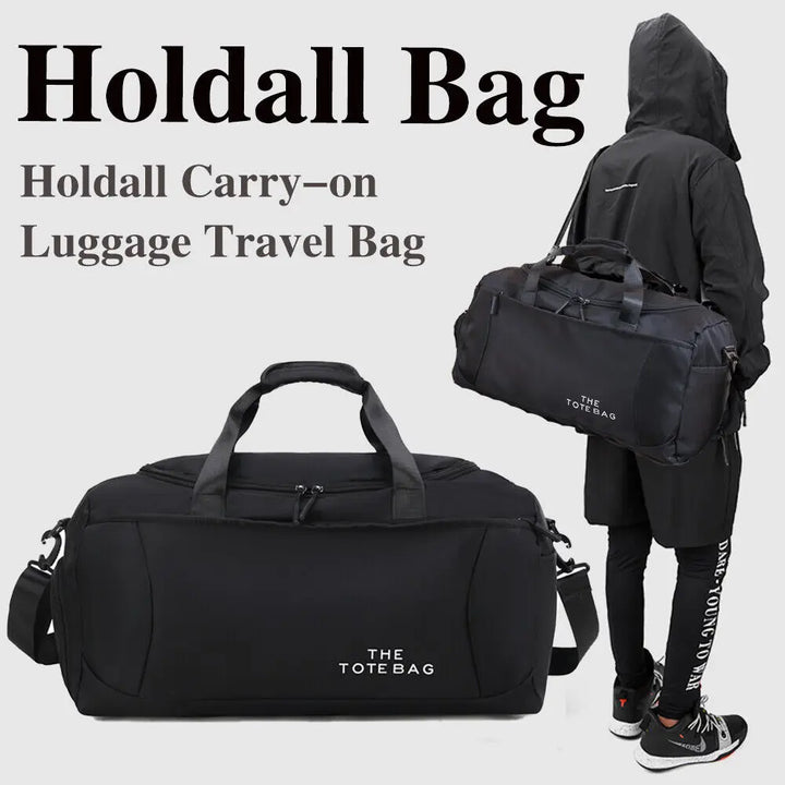 52x27x25cm Large black sport gym tote new duffle bag travel work gear bag - Vogue Vista UK