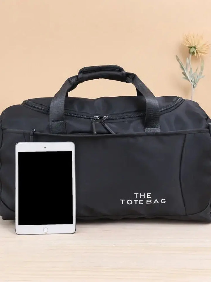 52x27x25cm Large black sport gym tote new duffle bag travel work gear bag - Vogue Vista UK