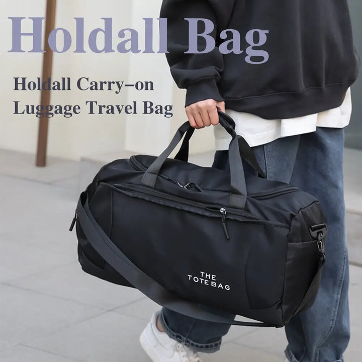 52x27x25cm Large black sport gym tote new duffle bag travel work gear bag - Vogue Vista UK