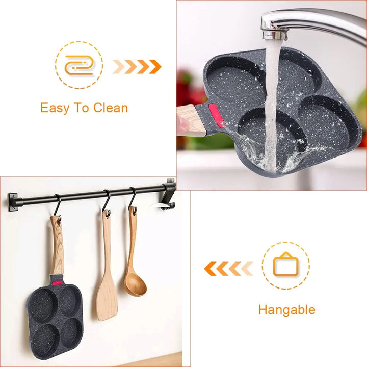 Egg Frying Pan Nonstick Coating Mini Skillet, Comfortable Handle, For Omelettes, Pancakes, And Hamburgers, Outdoor Camping - Vogue Vista UK