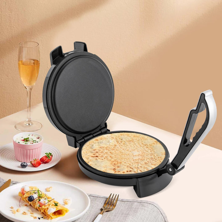 Electric Chapati Roti Maker 1200 W Electric Chapati Maker Naan Roti Press Machine Tortilla Maker for Pancakes - Vogue Vista UK