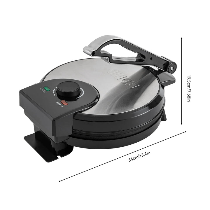Electric Chapati Roti Maker 1200 W Electric Chapati Maker Naan Roti Press Machine Tortilla Maker for Pancakes - Vogue Vista UK