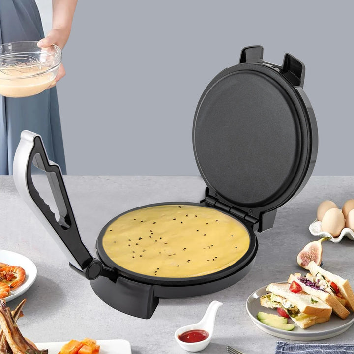 Electric Chapati Roti Maker 1200 W Electric Chapati Maker Naan Roti Press Machine Tortilla Maker for Pancakes - Vogue Vista UK