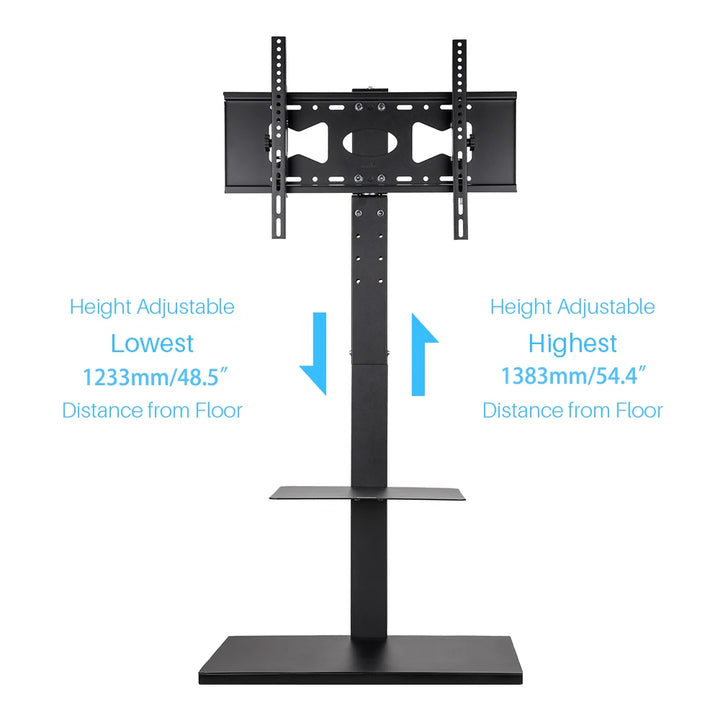 Floor TV Stand Mount Swivel Height Adjustable with Shelf HD Cable for 32- 65 Inch LCD LED Flat Screen TV  up to 66 LBS - Vogue Vista UK