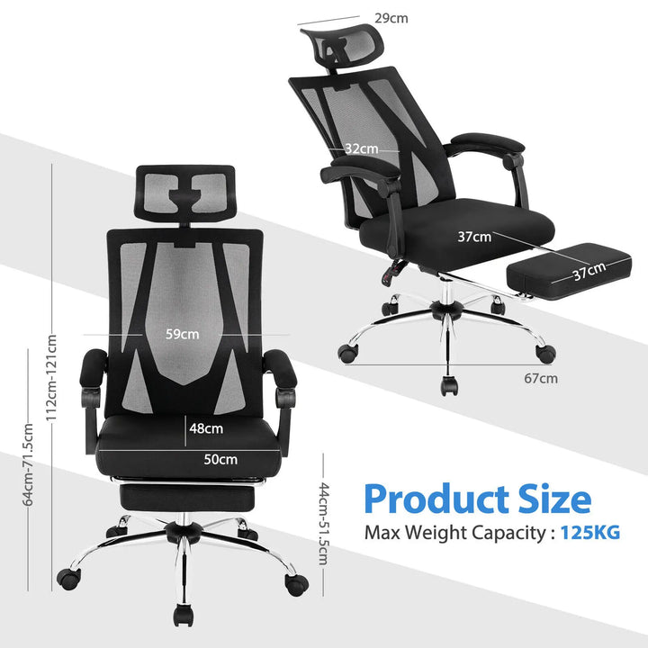 GOFLAME Ergonomic Office Chair Swivel Computer Gaming Desk Chair High Back Reclining - Vogue Vista UK
