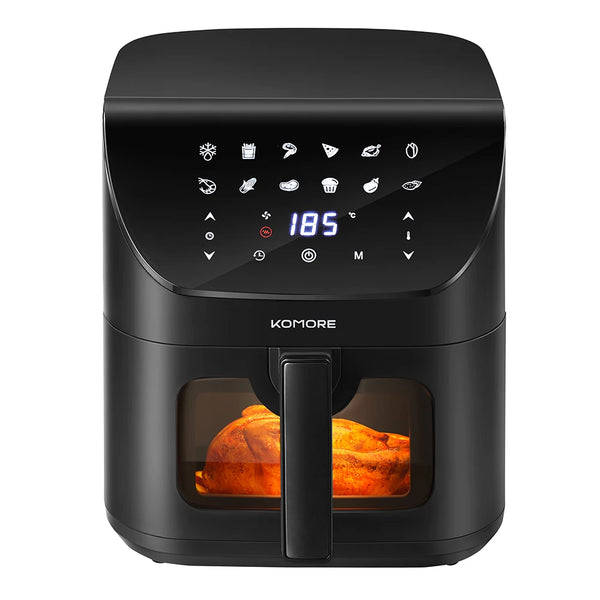 KOMORE 1700W 8L Multi-Functional Air Fryer with Twelve Built-in Preset Menus &Digital Display & Timer Function - Vogue Vista UK