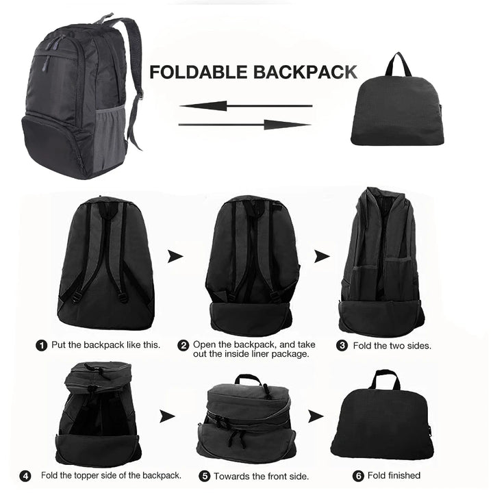 Lightweight Foldable Packable Rucksack Waterproof Breathable Daypack For Outdoor Camping Hiking Travel School Backpack - Vogue Vista UK
