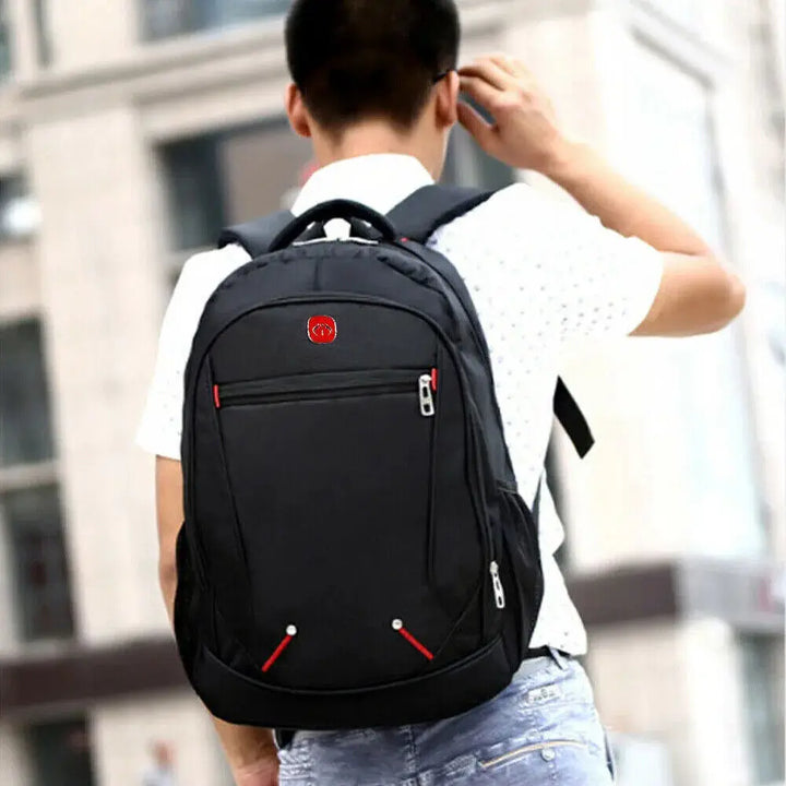 Mens Black Large Backpack Rucksack - Outdoor Sport Work School Travel Hiking Bag - Vogue Vista UK