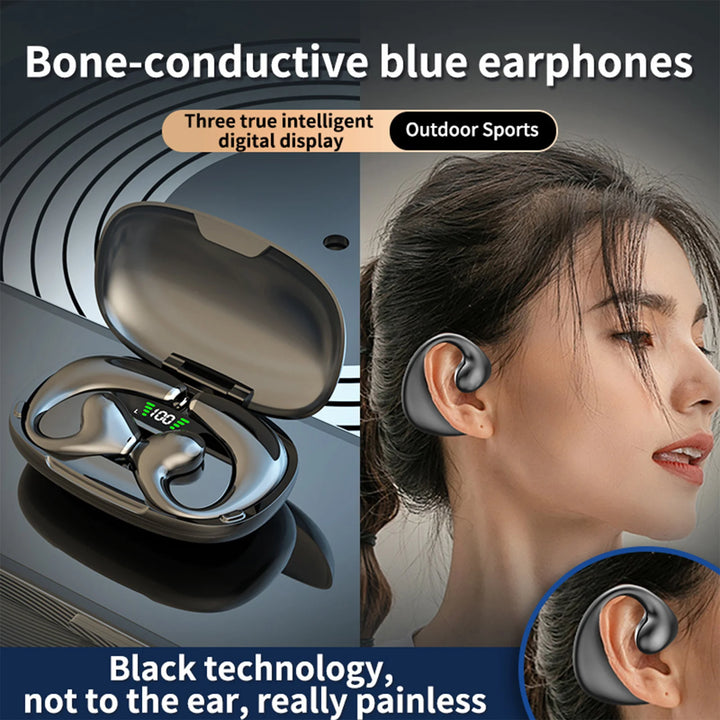 Music Headphones Bone Conduction BT Headset Wireless Gaming Sports Running Headset Earbuds - Vogue Vista UK