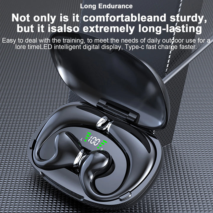 Music Headphones Bone Conduction BT Headset Wireless Gaming Sports Running Headset Earbuds - Vogue Vista UK