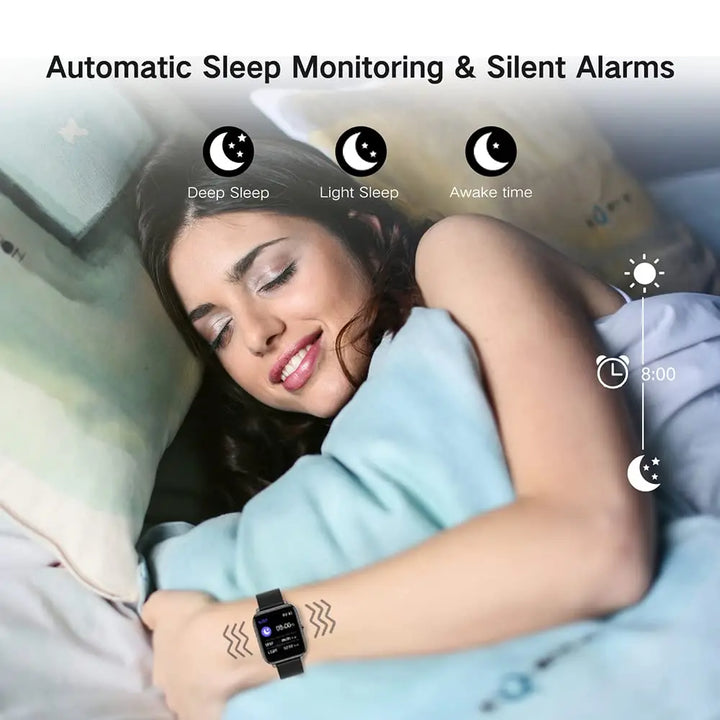 Nerunsa Smart Watch, 1.4" Touch Screen Fitness Watch, 8 Sports Modes Fitness Tracker, Sleep Monitor, IP67 Waterproof Smartwatch. - Vogue Vista UK