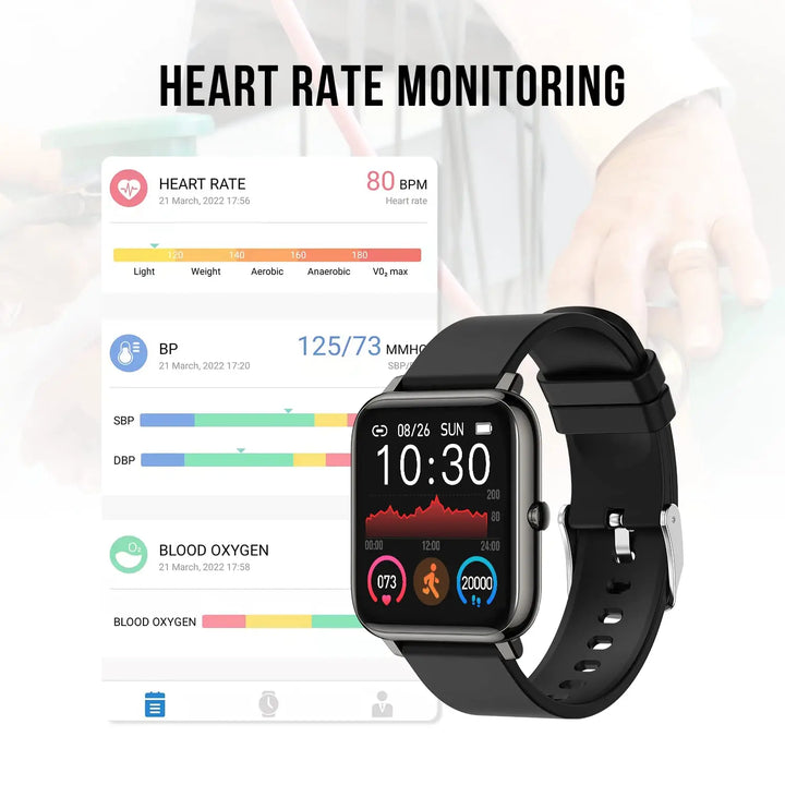 Nerunsa Smart Watch, 1.4" Touch Screen Fitness Watch, 8 Sports Modes Fitness Tracker, Sleep Monitor, IP67 Waterproof Smartwatch. - Vogue Vista UK