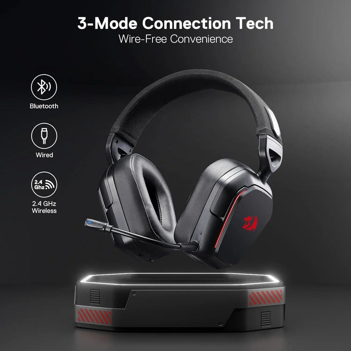 Redragon H868 3-Mode Wireless RGB Gaming Headset 7.1 Surround Sound 40 mm Drivers Noise-canceling Microphone Over-Ear Headphones - Vogue Vista UK
