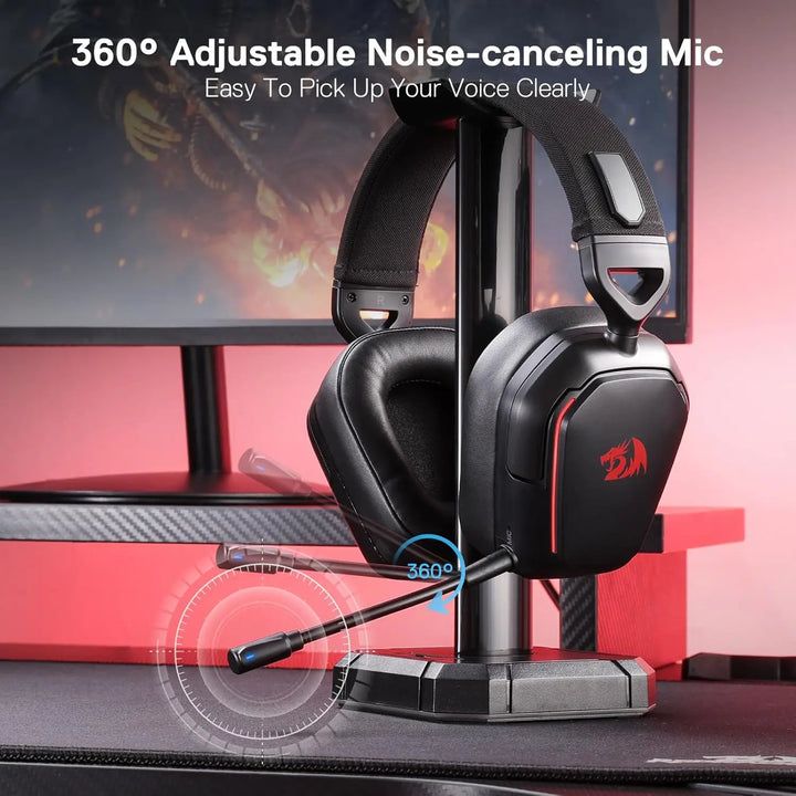 Redragon H868 3-Mode Wireless RGB Gaming Headset 7.1 Surround Sound 40 mm Drivers Noise-canceling Microphone Over-Ear Headphones - Vogue Vista UK