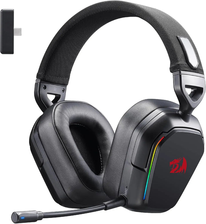Redragon H868 3-Mode Wireless RGB Gaming Headset 7.1 Surround Sound 40 mm Drivers Noise-canceling Microphone Over-Ear Headphones - Vogue Vista UK