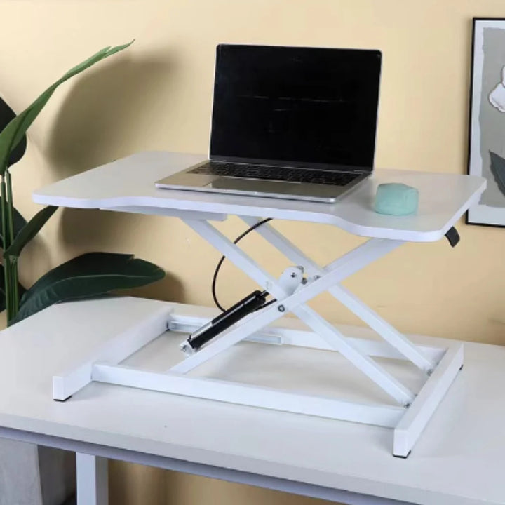 Ultra-Slim Single Top Height Adjustable Standing Desk Riser, Compact Sit Stand Desktop Converter for Monitor or Laptop - Vogue Vista UK