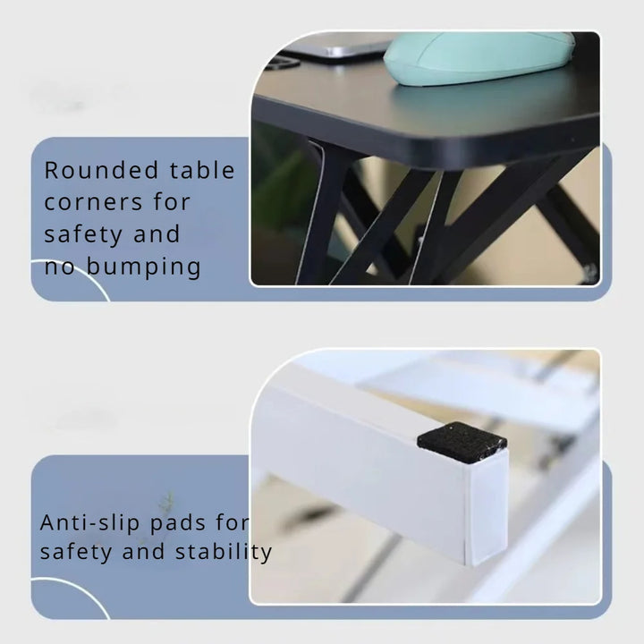 Ultra-Slim Single Top Height Adjustable Standing Desk Riser, Compact Sit Stand Desktop Converter for Monitor or Laptop - Vogue Vista UK