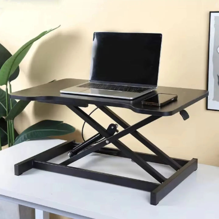 Ultra-Slim Single Top Height Adjustable Standing Desk Riser, Compact Sit Stand Desktop Converter for Monitor or Laptop - Vogue Vista UK