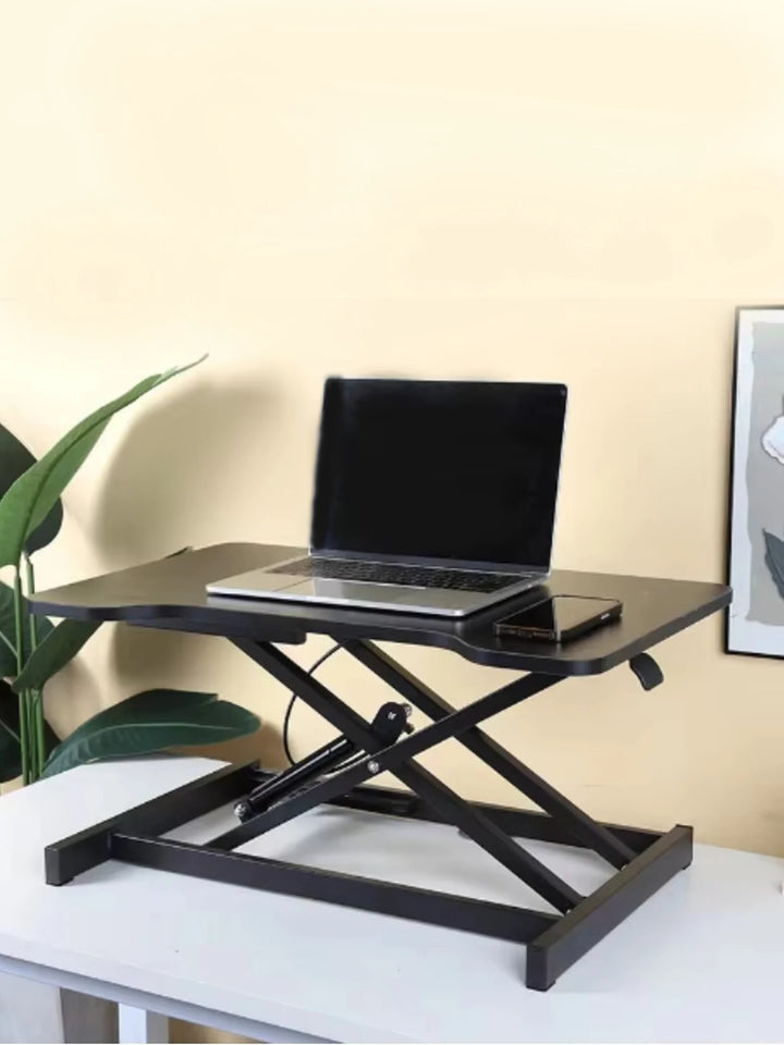 Ultra-Slim Single Top Height Adjustable Standing Desk Riser, Compact Sit Stand Desktop Converter for Monitor or Laptop - Vogue Vista UK
