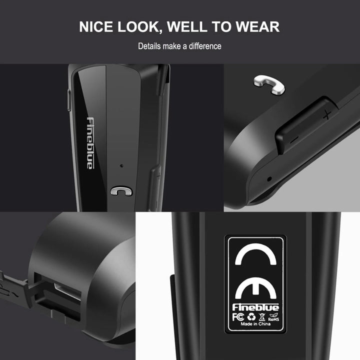 Wireless Business Bluetooth Headset in-Ear Earphone Hands-free Sport Driver Earphone Telescopic Clip on Stereo Earbud with Mic - Vogue Vista UK