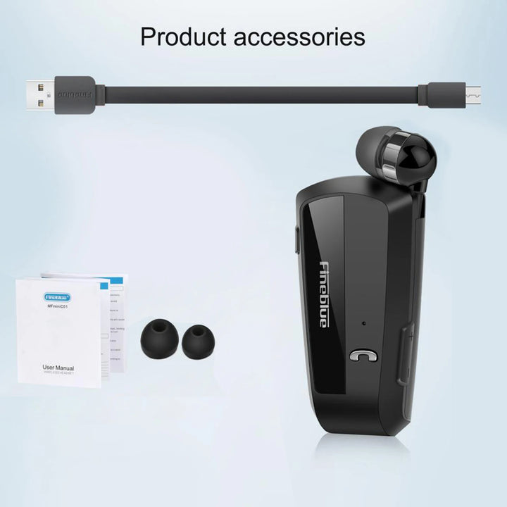 Wireless Business Bluetooth Headset in-Ear Earphone Hands-free Sport Driver Earphone Telescopic Clip on Stereo Earbud with Mic - Vogue Vista UK