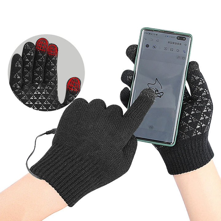 Electric Heated Gloves Winter Warm Gloves USB Touch Screen Gloves Motorcycle Snowboard Cycling Hand Warmer for Driving Skiing - Vogue Vista UK