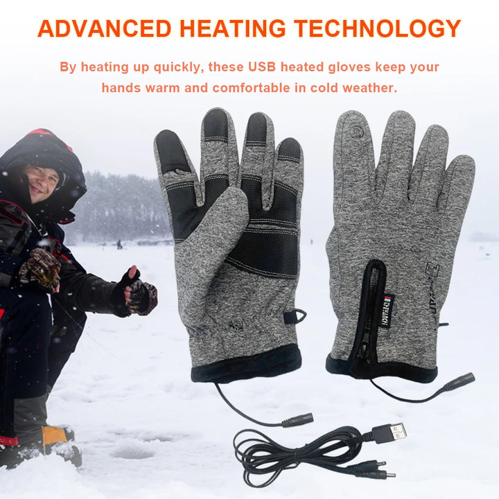 Heating Gloves USB Heated Gloves for Men Women Thermal Touch Screen Gloves Winter Moto Gloves for Outdoor Cycling Skiing Hiking - Vogue Vista UK