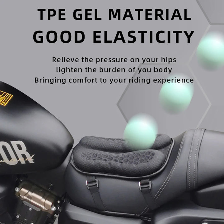 Motorcycle Seat Cushion Soft 3D Breathable Honeycomb Anti-slip Motorcycle Gel Seat Cushion Pressure Relief Memory Air Pad Cover - Vogue Vista UK