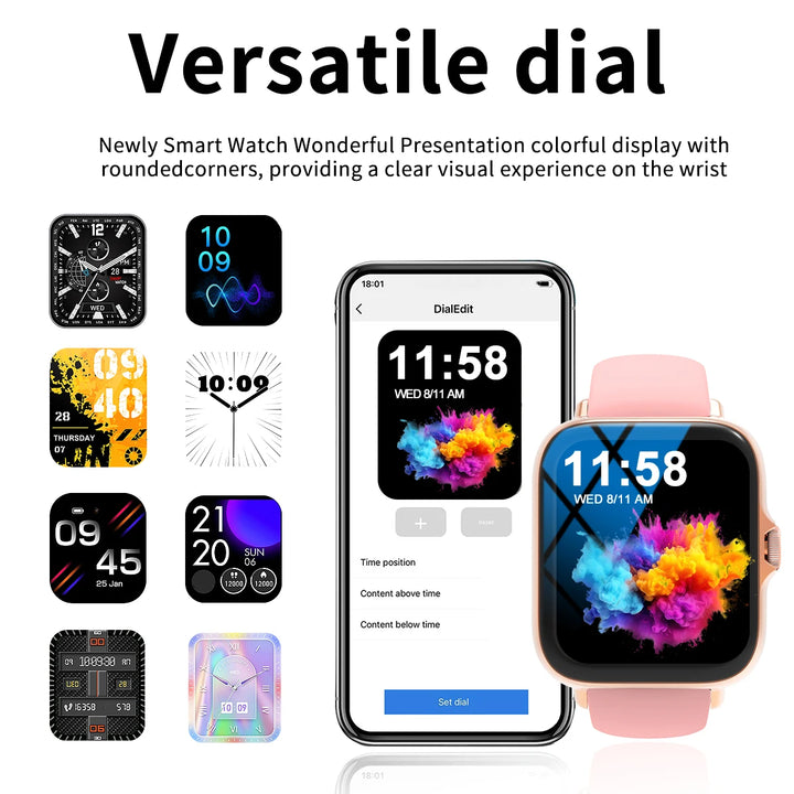 Smart Watch, Sports Modes, Calls, Messages, compatible with Android and iPhone - Vogue Vista UK