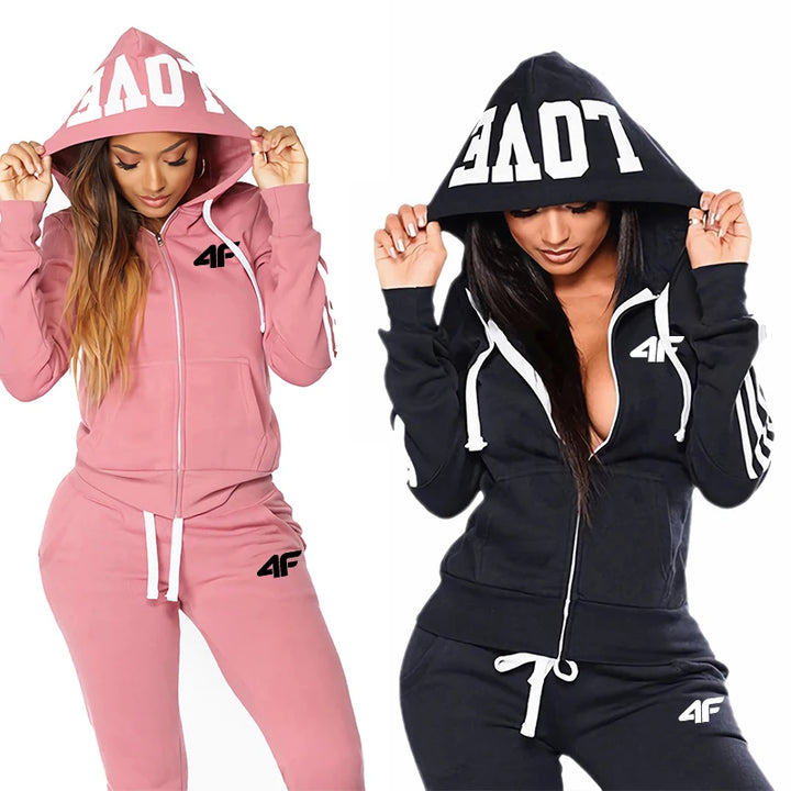 Women's Tracksuit Hooded Sweatshirts Sweatpants All Season Daily Sports Jacket Sportswear Ladies Outdoor Casual Sexy Zip Outfits - Vogue Vista UK